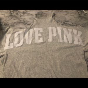 Pink - soft gray long sleeve Without shoulders